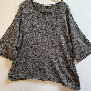 Précis Flax Linen Cotton Blens Gray Knit Sweater Sz L